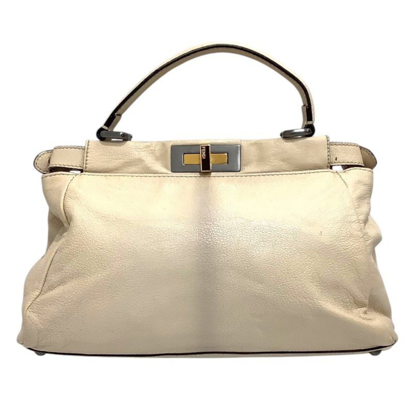 Fendi Peekaboo 8Bn211 Bag Handbag White Ivory Fendi Ja-24389