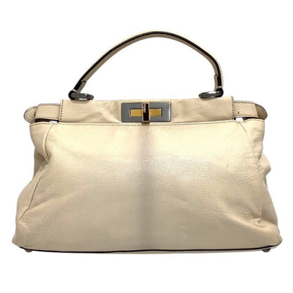 Fendi Peekaboo 8Bn211 Bag Handbag White Ivory Fendi Ja-24389