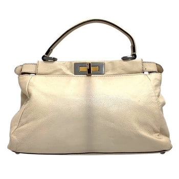 Fendi Peekaboo 8Bn211 Bag Handbag White Ivory Fendi Ja-24389