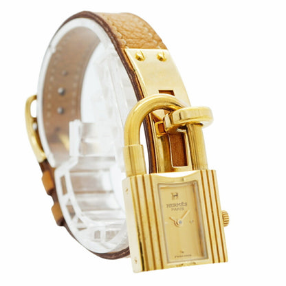 Herms Kelly Watch Ke1201470 Gold Dial