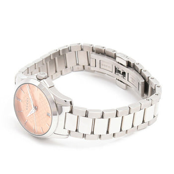 Gucci Women'S G-Timeless Battery-Operated Watch With Salmon Pink Dial And Stainless Steel Case