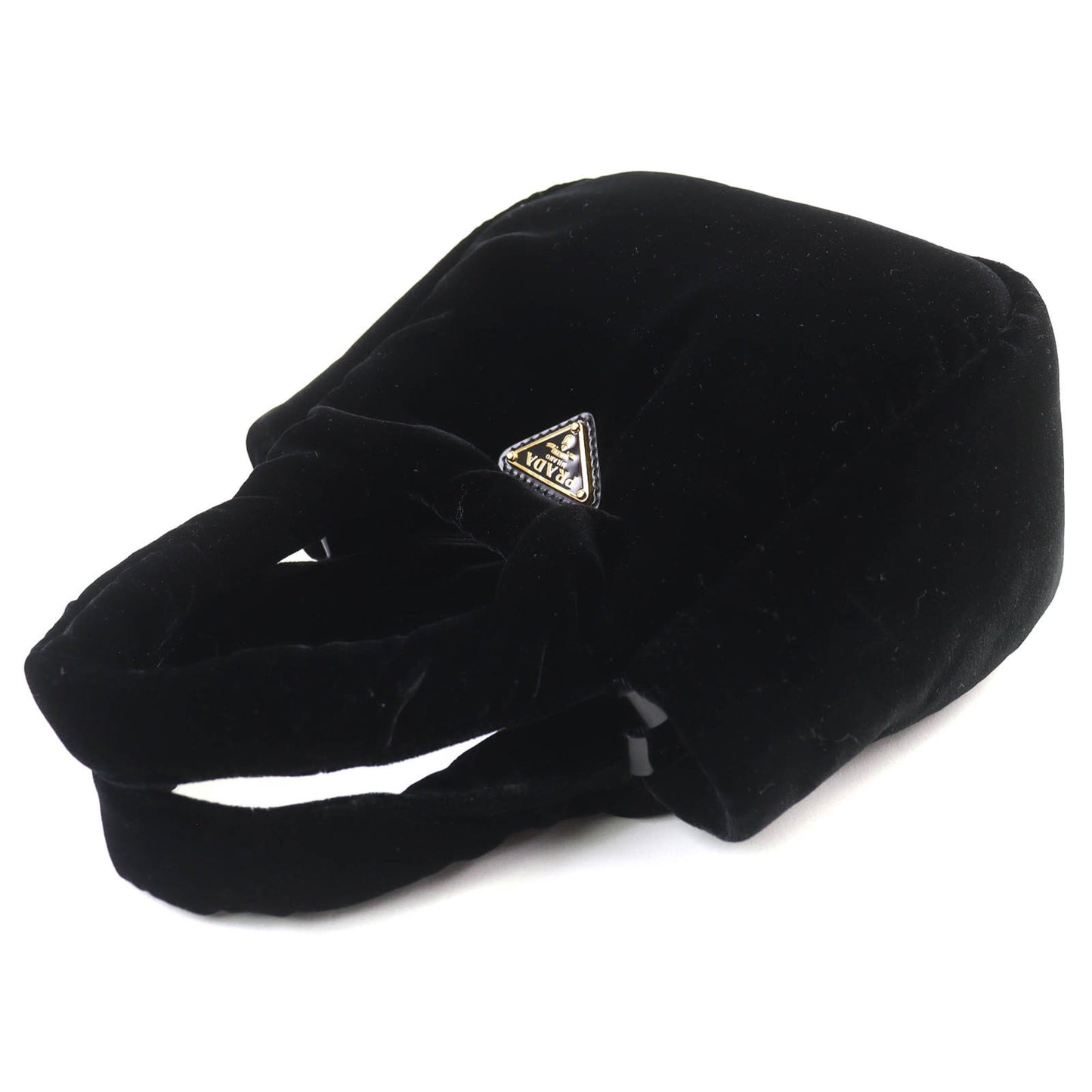 Prada 1Ba410 Padded Velvet Mini Handbag With Triangle Logo