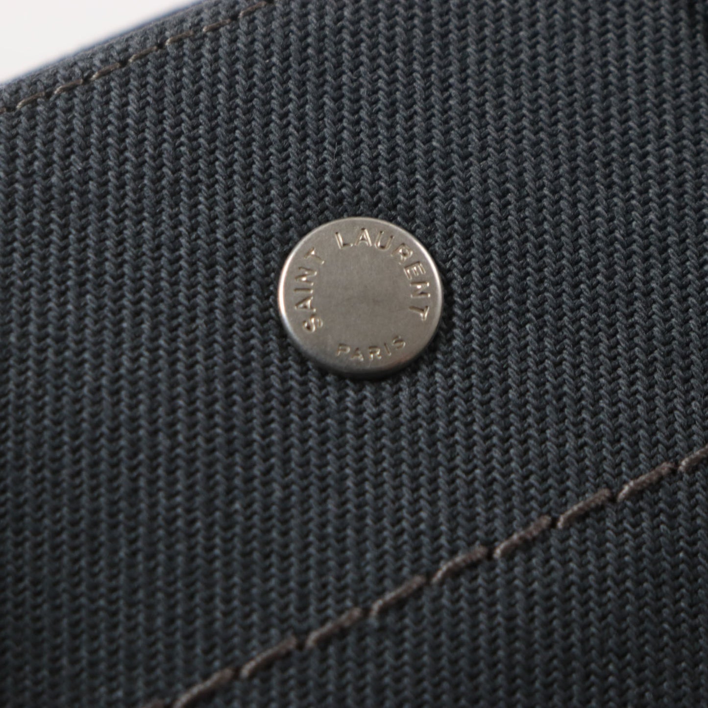 Saint Laurent 632539 Rive Gauche N S Canvas And Leather Tote Bag