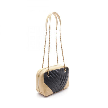 Chanel V-Stitch Shoulder Bag In Lambskin Leather