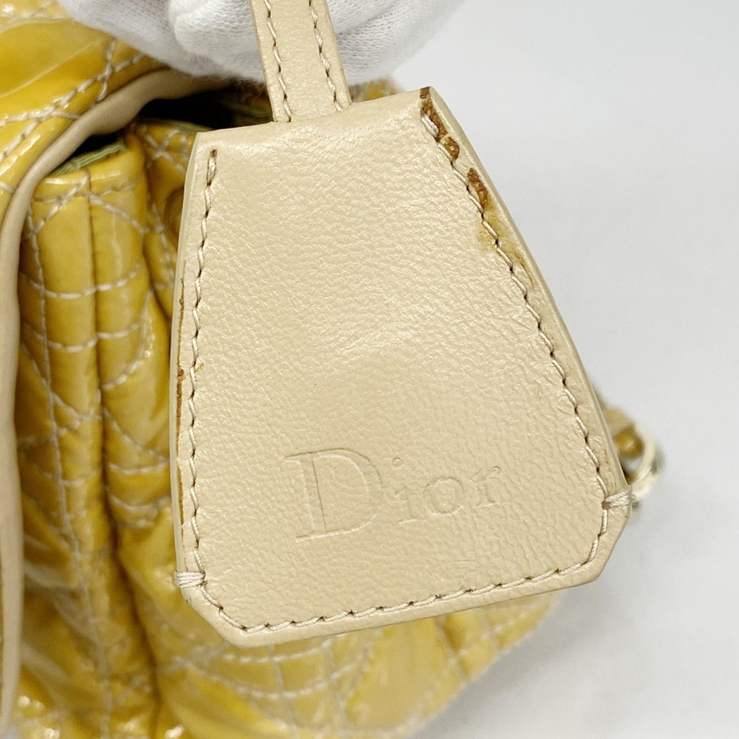 Christian Dior Cannage Enamel Shoulder Bag