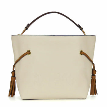Coach Shoulder Bag Ca164 Leather White Brown