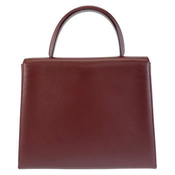 Cartier Must Line Wine Red Bordeaux Gold Hardware Leather Handbag