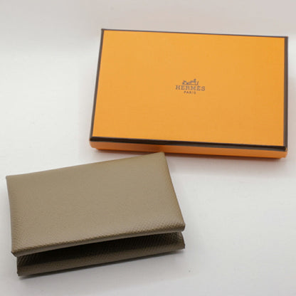 Hermes Herms Calvi Duo Etoupe Epson W-Stamped Wallet/Coin Case