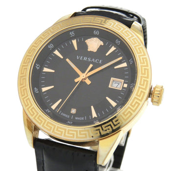 Versace Iaq Ss Black Dial Quartz Watch 0648 Versace
