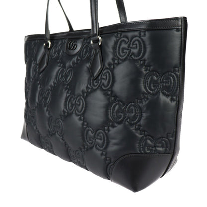 Gucci Gucci Medium Tote Bag Gg Matelasse 631685 Nylon Leather Black Shoulder Handbag R2426083012113