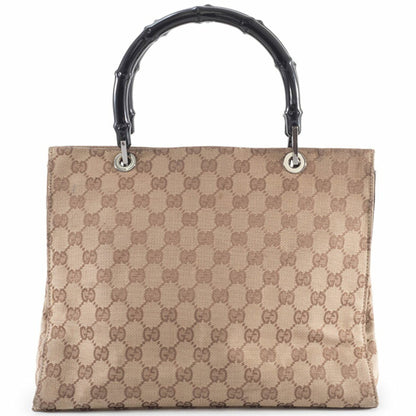 Gucci Bamboo 002 1016 Canvas Bag In Beige