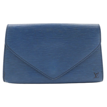 Louis Vuitton Louis Vuitton Art Deco Clutch Bag Second M52635 Epi Leather Toledo Blue 1990 A5 Snap