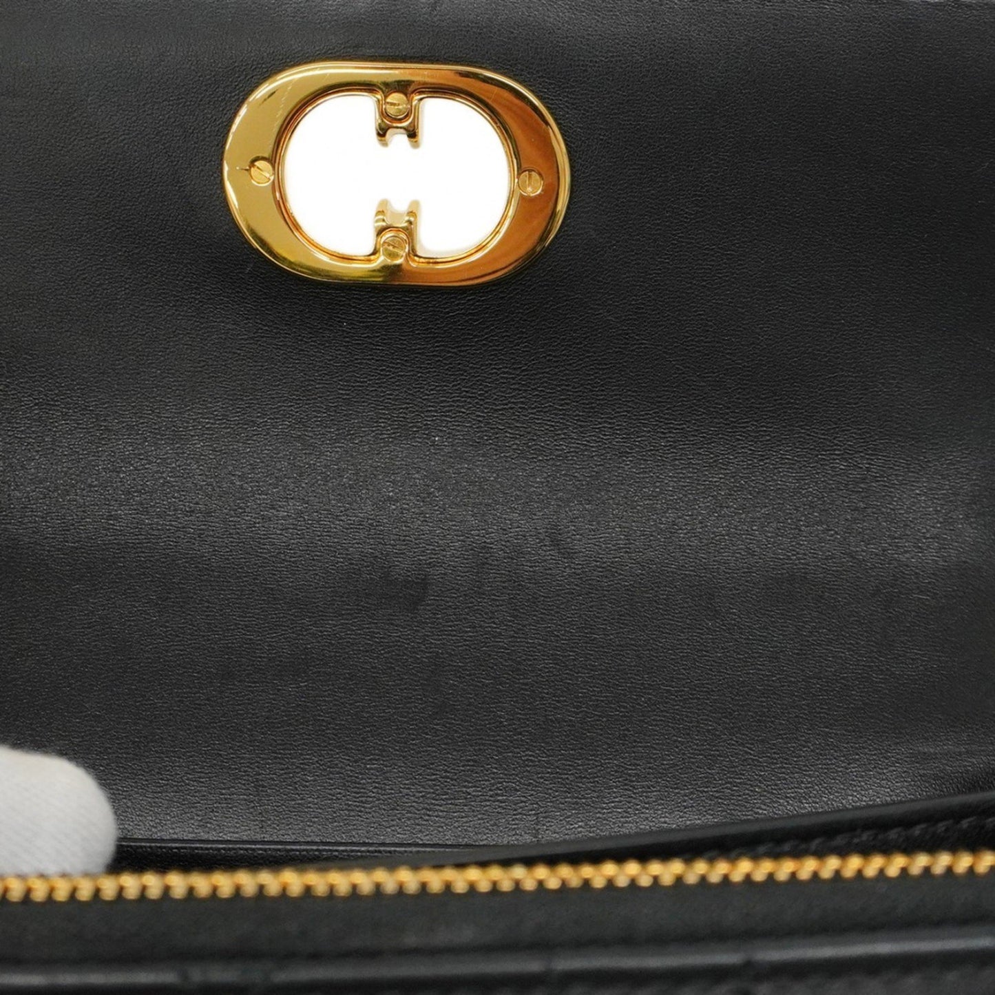 Christian Dior Cannage Miska 12 Shoulder Bag In Black Leather