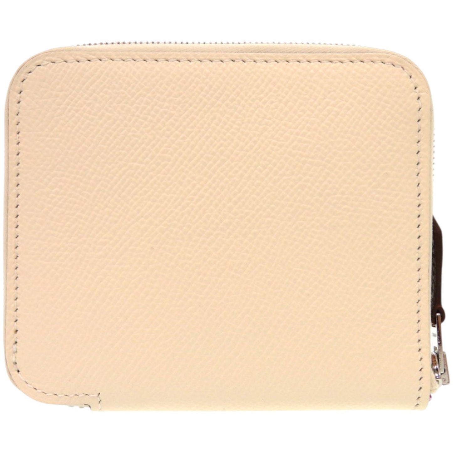 Unused Herms Azap Compact Silkin Epsom Leather Nata U Stamp (Made In 2022) White Coin Case Wallet