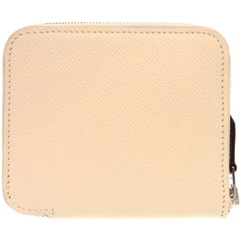 Unused Herms Azap Compact Silkin Epsom Leather Nata U Stamp (Made In 2022) White Coin Case Wallet