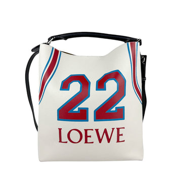 Loewe Handbag Shoulder Bag T Bucket Leather Off-White Red Blue Black Silver