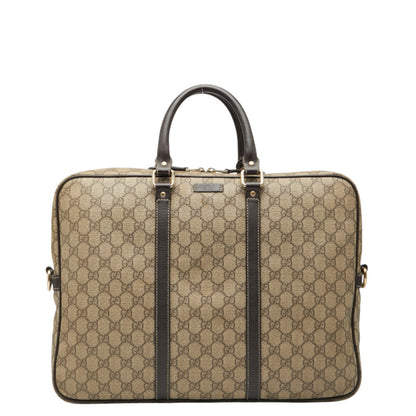 Gucci Gg Supreme Business Bag 201480 Beige Brown Leather