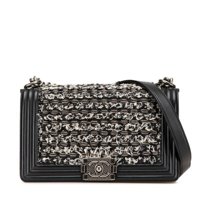 Chanel Boy Chanel 25 Crossbody Chain Shoulder Bag In Black