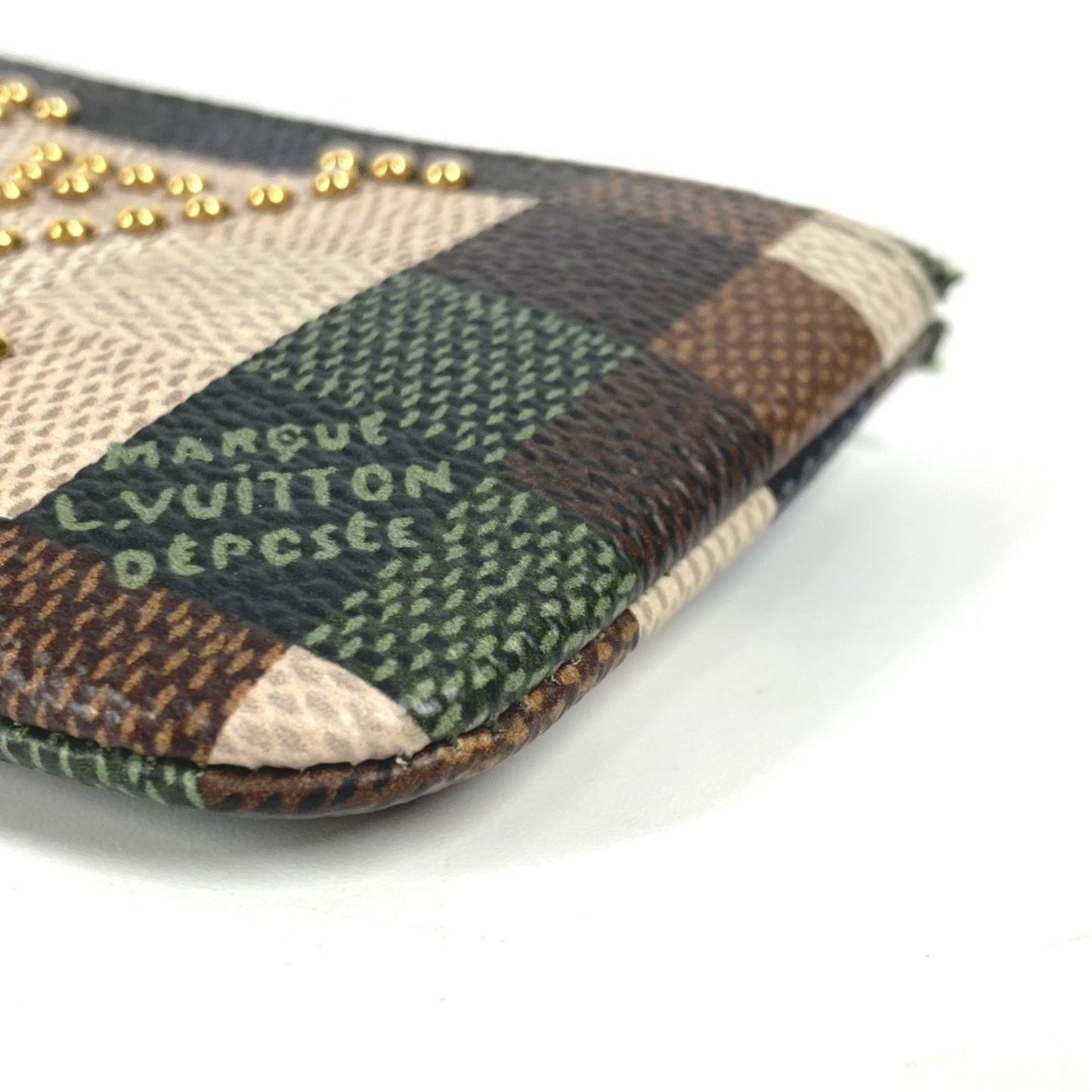 Louis Vuitton M83175 Damier Pop Pochette Cle Wallet Coin Purse Keychain Bag Charm Studs Wallet/Coin