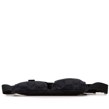 Salvatore Ferragamo Gancini Body Bag In Black Canvas