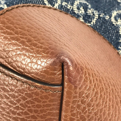 Gucci 631685 Denim Overture Ophidia Gg Medium Tote Bag Shoulder In And Leather