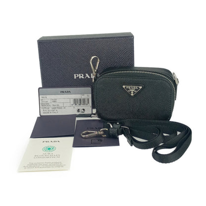 Prada Prada Shoulder Pouch Saffiano Mini 2Tt105 Black Leather