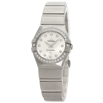 Omega 123.15.27.60.52.001 Constellation Brushed Diamond Watch Stainless Steel Ss