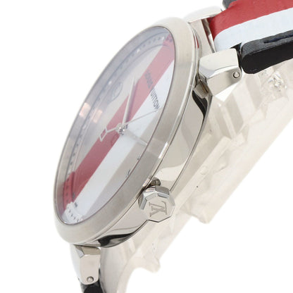 Louis Vuitton Q1D Tambour Kim Jones Limited Edition Watch Stainless Steel Leather