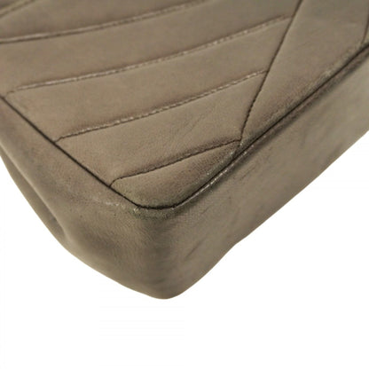 Chanel Shoulder Bag W Chain Chevron Lambskin Black