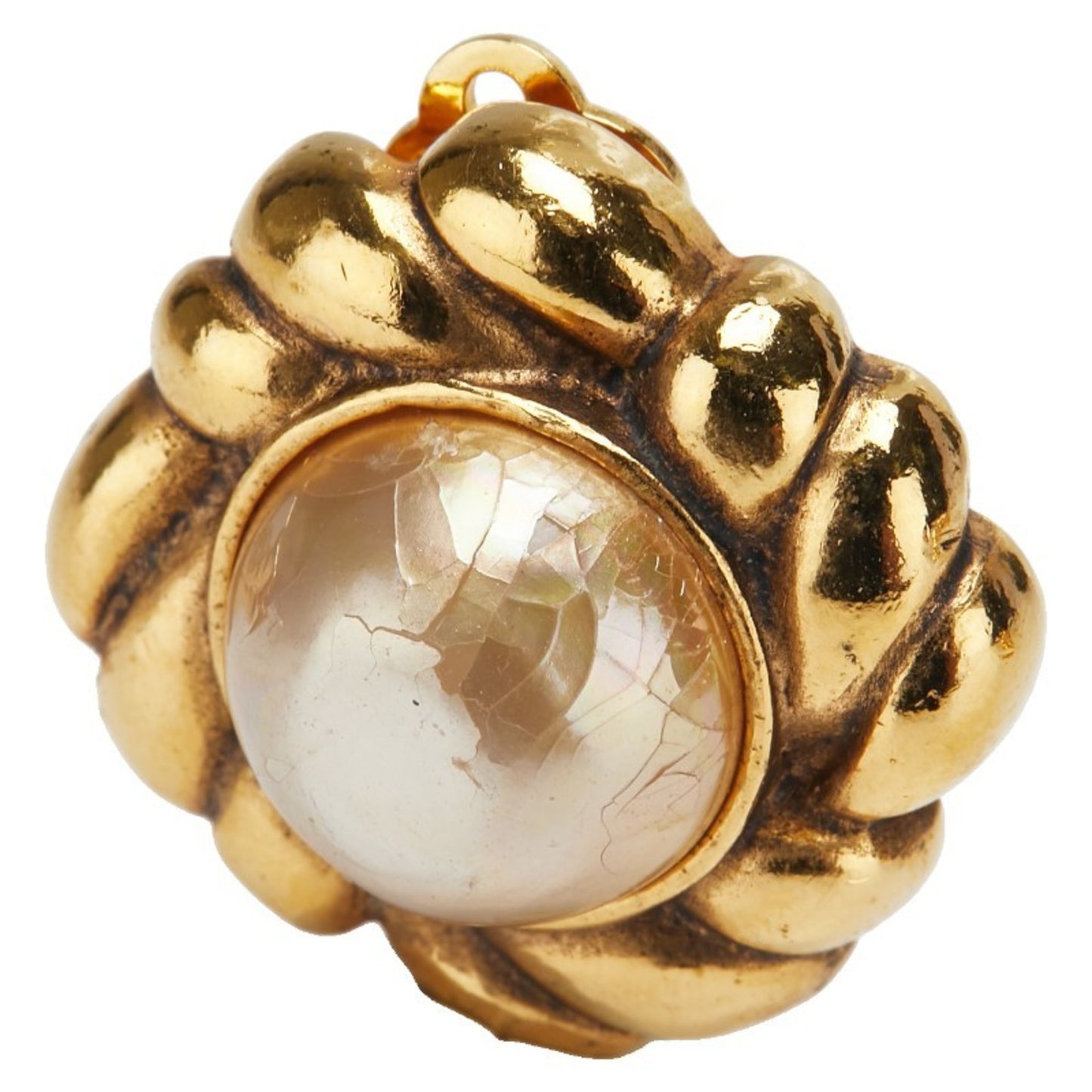 Chanel Pearl Earrings Gold Plated