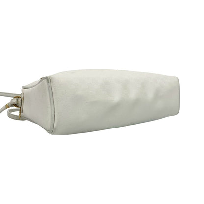 Gucci Old Gucci Micro Gg Leather Shoulder Bag/Pochette/Sacoche In White 38183