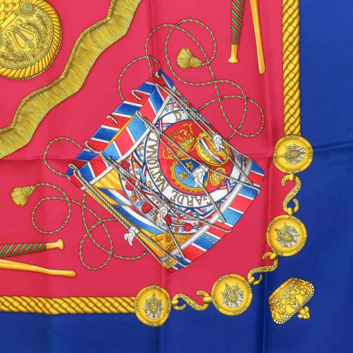 Hermes Scarf Muffler Carre90 Les Tambours Silk Multicolor