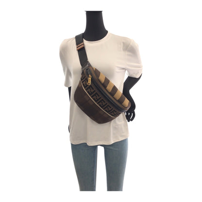 Fendi Zucca Pattern Brown Canvas With Gold Hardware