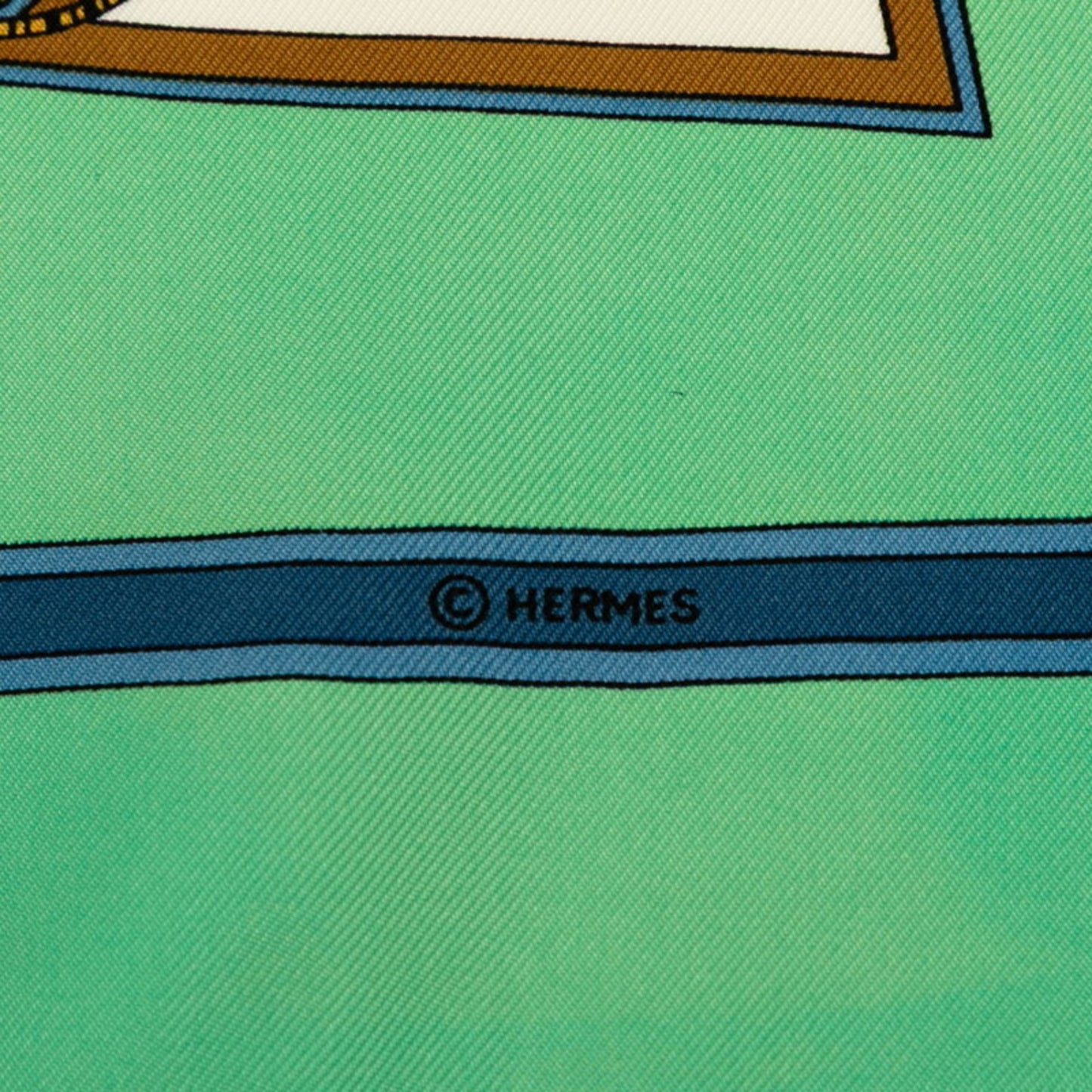 Hermes Herms Carr 90 "Le Temps Des Marionnettes" Marionette Time Scarf/Muffler In Green