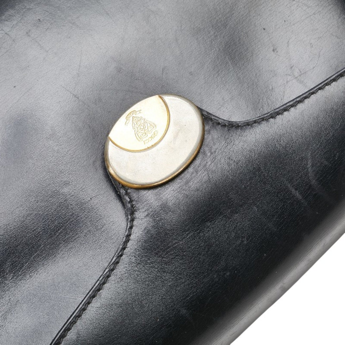 Gucci Old Shoulder Bag Black Leather