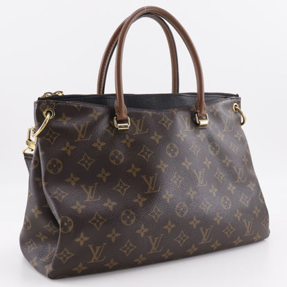 Louis Vuitton Pallas Handbag Shoulder Bag M41064 Monogram Canvas Noir Made In Usa 2015 Brown Sd0155