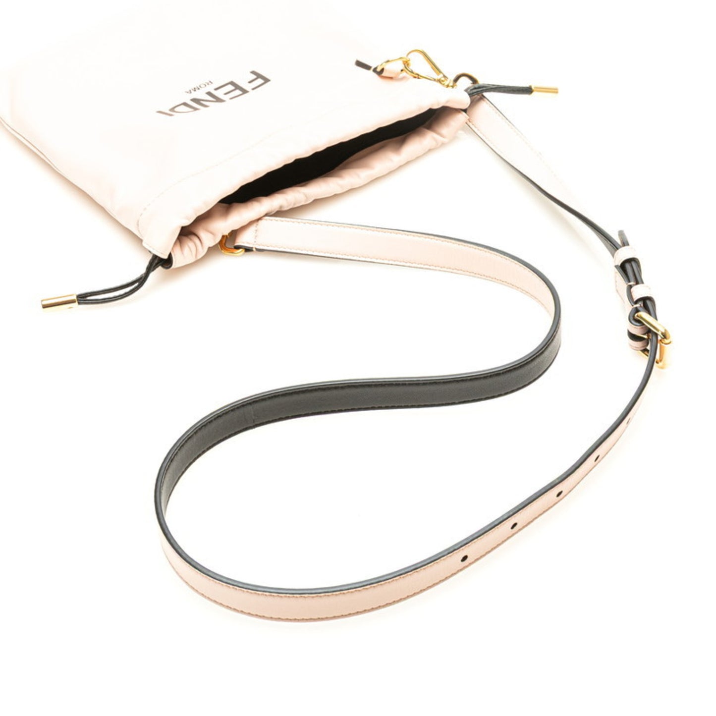 Fendi Logo Shoulder Bag 8Bt337 Pink Leather