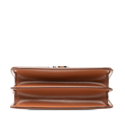 Burberry Tb Logo Shoulder Bag In Brown Leather