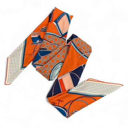 Hermes Carr 140 "Les Voitures A Transformation" Folding Canopy Carriage Scarf/Muffler