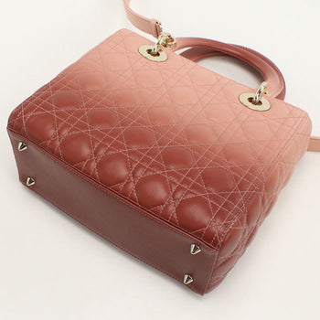 Christian Dior Dior Lady Dior Medium Handbag In Pink