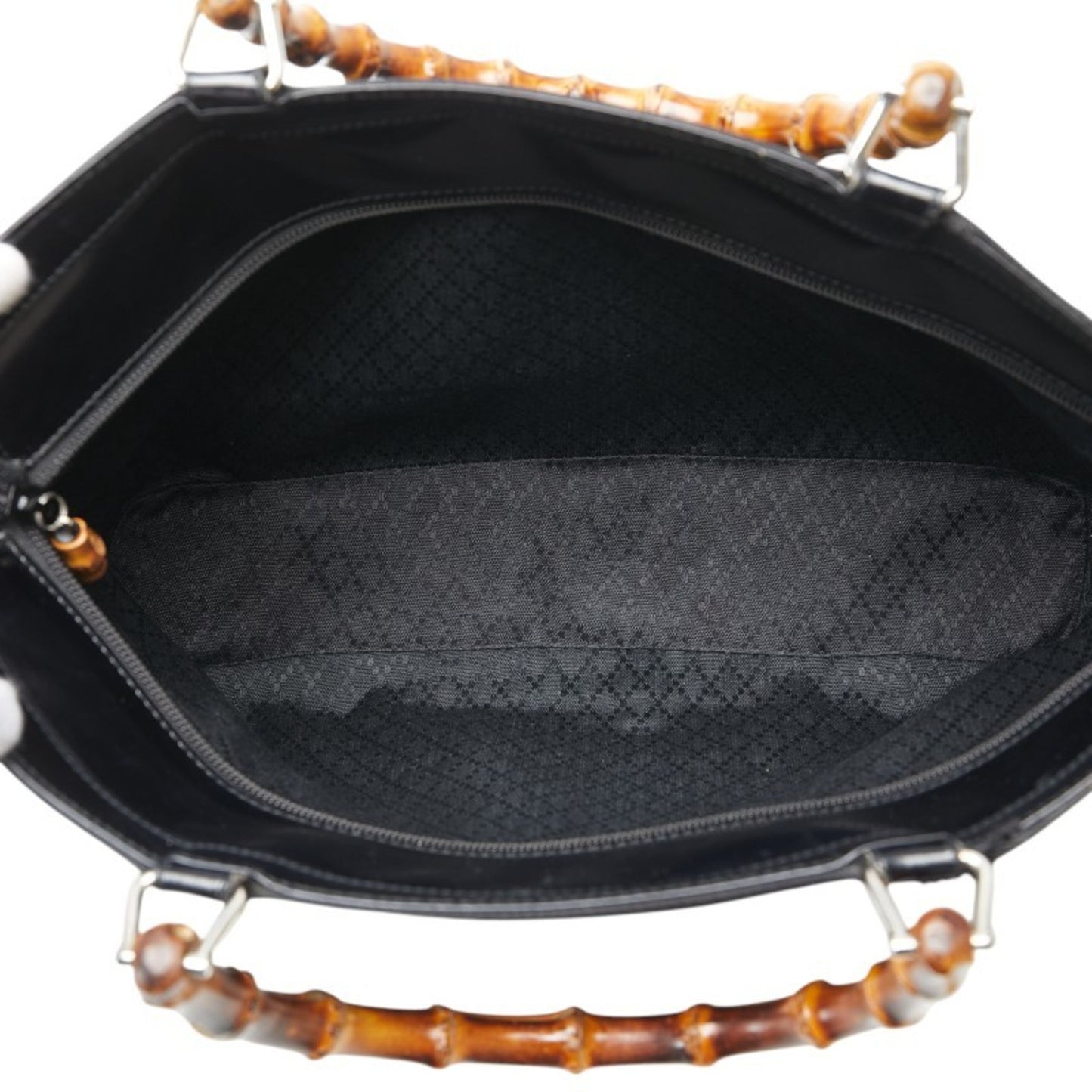 Gucci Bamboo Handbag/Shoulder Bag 2Way 002.1364.0439 Black Brown Nylon Leather