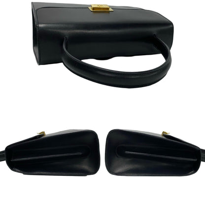 Celine Triomphe Logo Hardware Calfskin Leather Handbag Mini Tote Bag Black 254-2