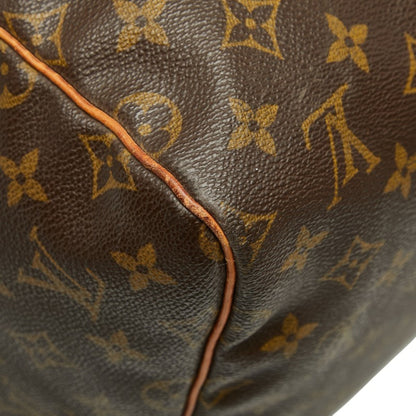 Louis Vuitton Monogram Keepall 55 Boston Bag/Travel Bag M41424 Brown Leather