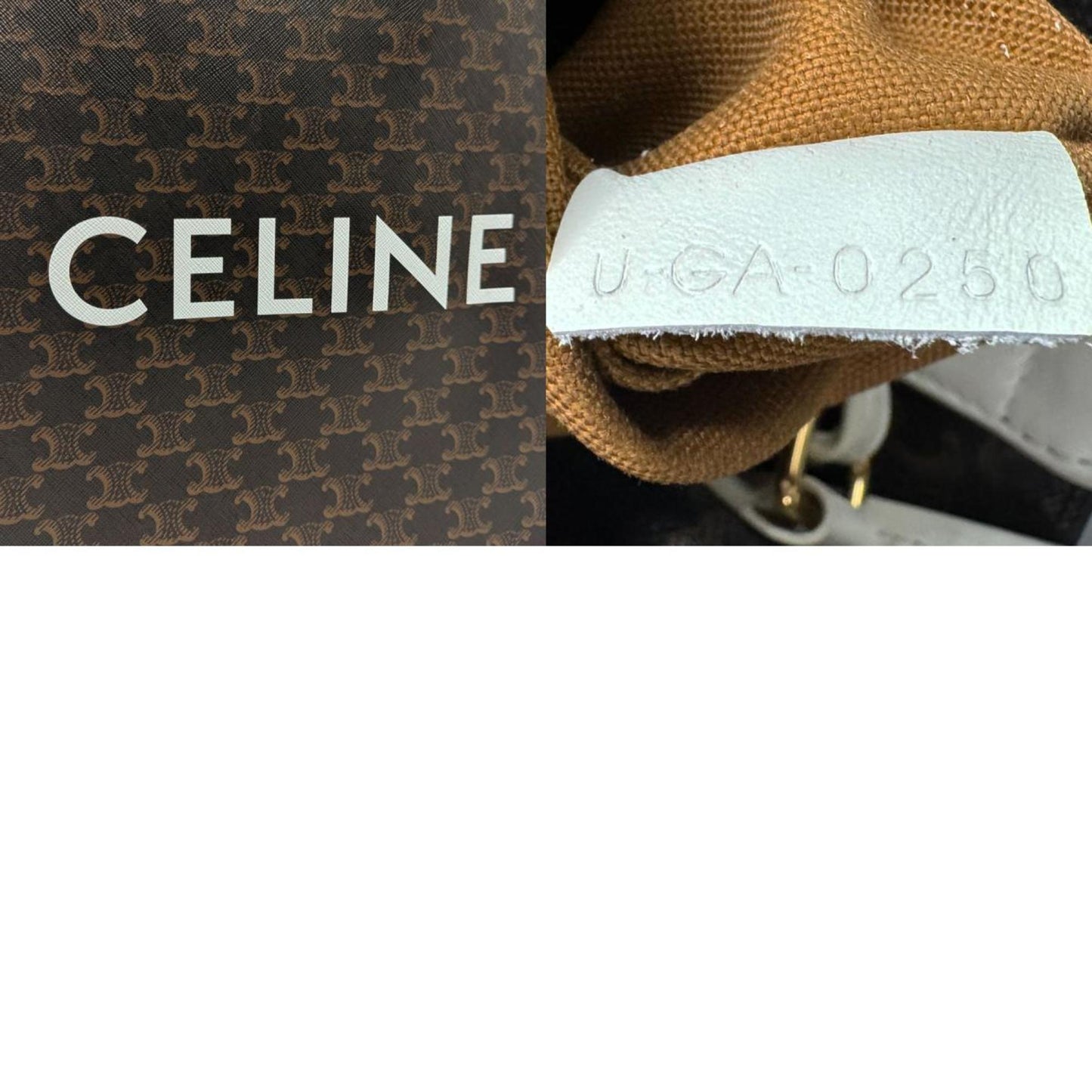 Celine Handbag Shoulder Bag Small Vertical Cabas Coated Canvas White X Brown