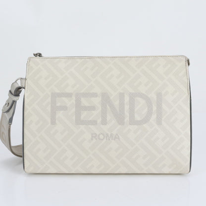 Fendi Zucca Ff Leather Second Bag/Clutch/Pouch Gray