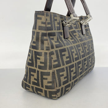 Fendi Zucca Nylon Canvas Handbag In Brown