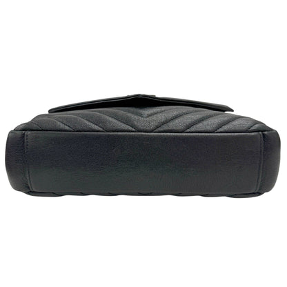 Saint Laurent Ysl College 600279 Chain Shoulder Bag In Black Leather