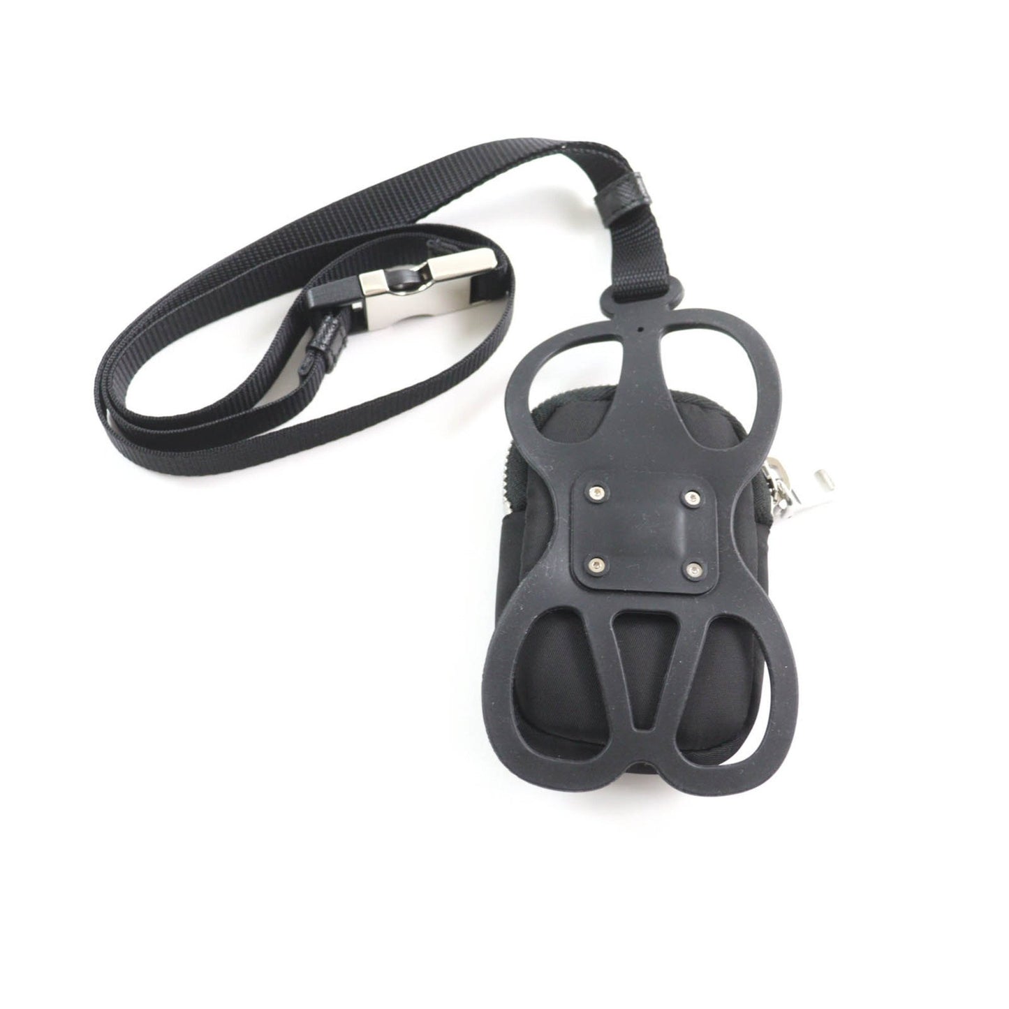 Prada 1Zt016 Renylon Smartphone Case Shoulder Pouch With Triangular Logo Plate