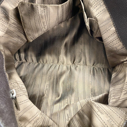 Salvatore Ferragamo Gancini Leather Handbag Brown