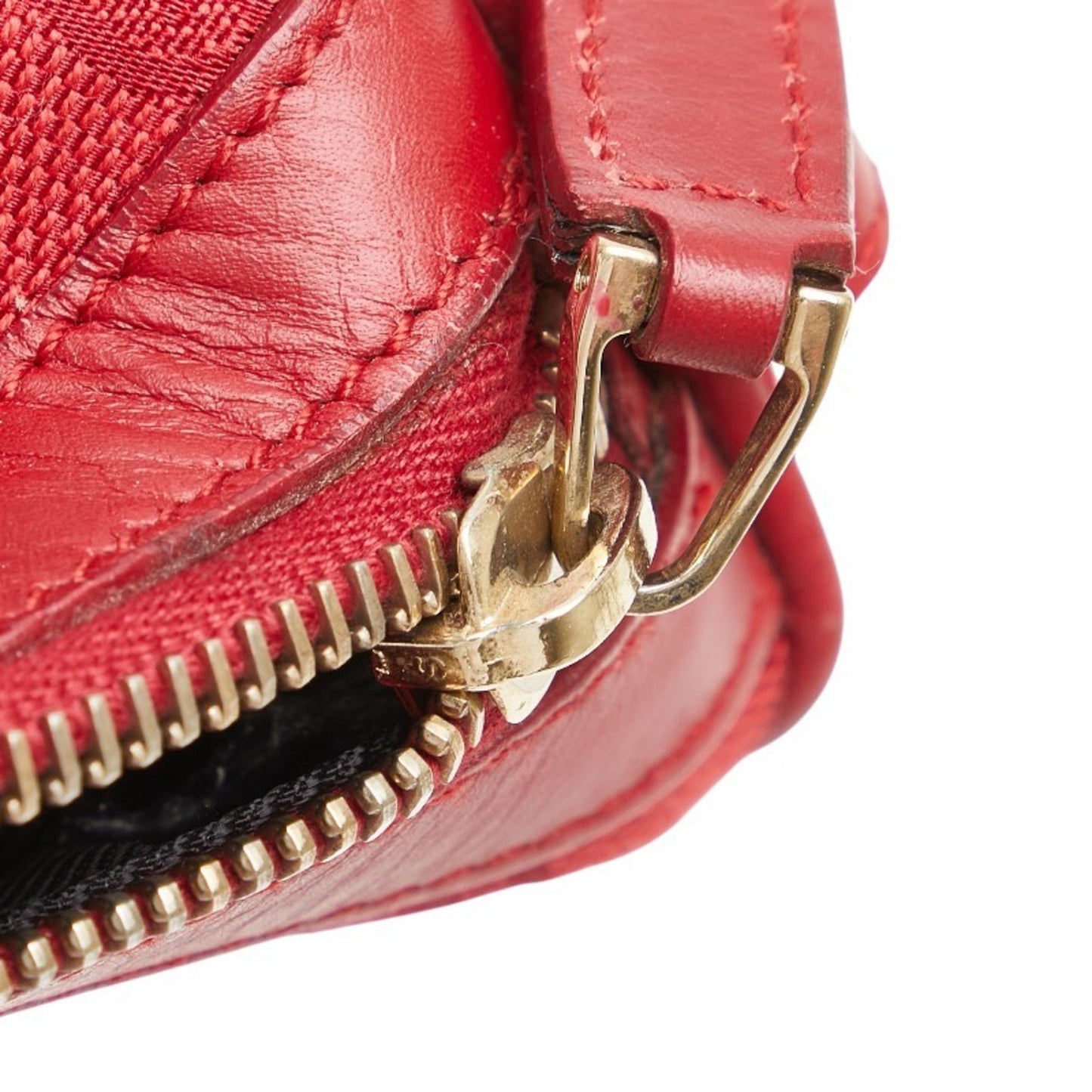 Gucci Gg Canvas Mini Boston Bag Handbag 000 0851 Red Leather